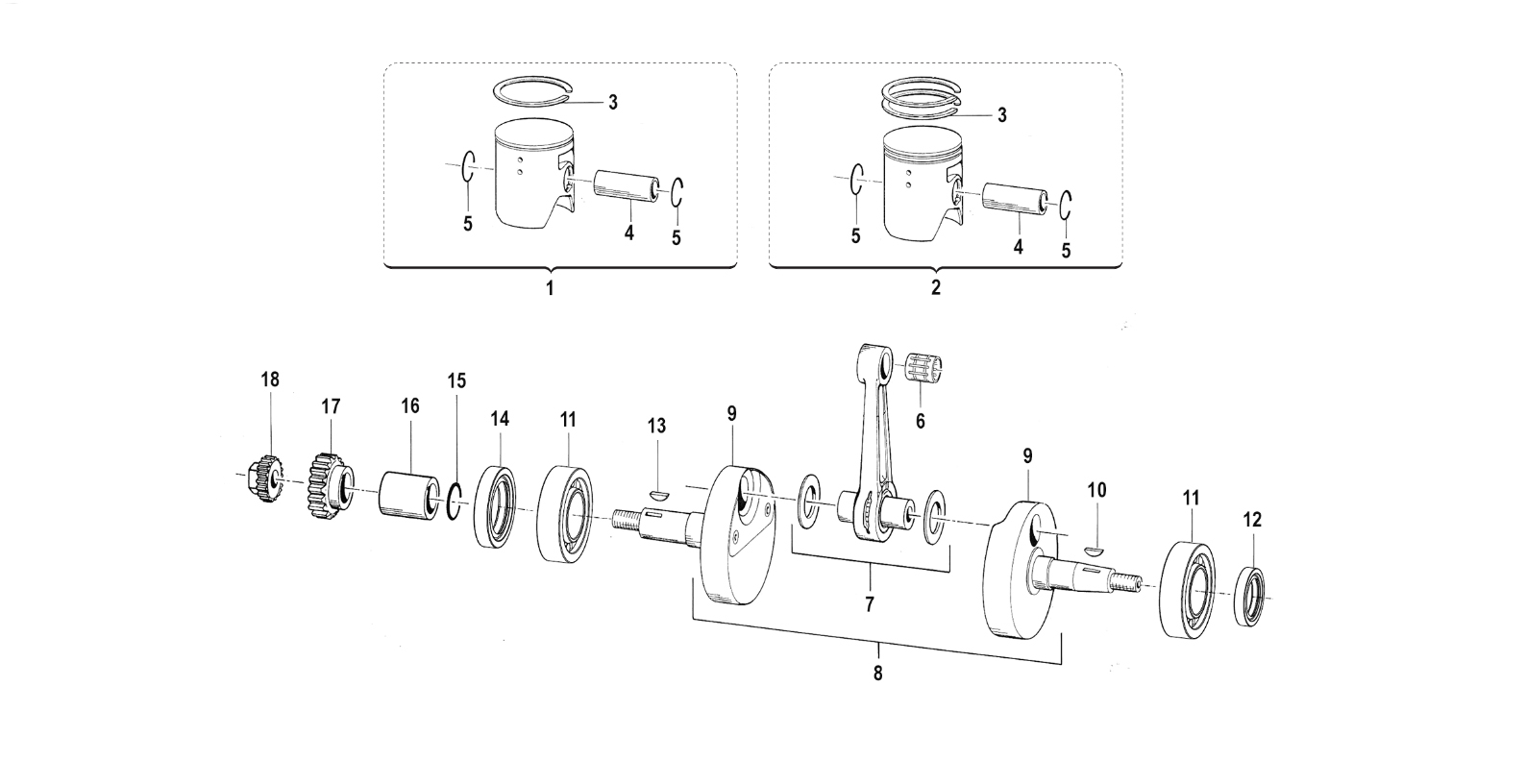2T 250 MX DE 2008 A 2014 - MOTOR - CIGÜEÑAL-PISTÓN
